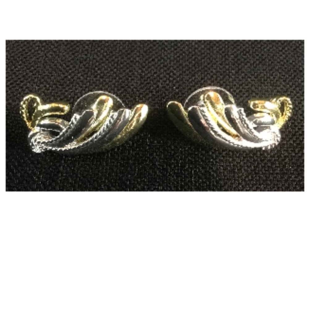 Gold and Silver Swoop Earrings